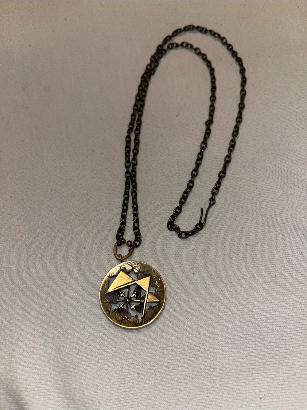 Rare HTF Vintage 70’s Signed Karl Laine Bronze Snowflake Necklace From Finland